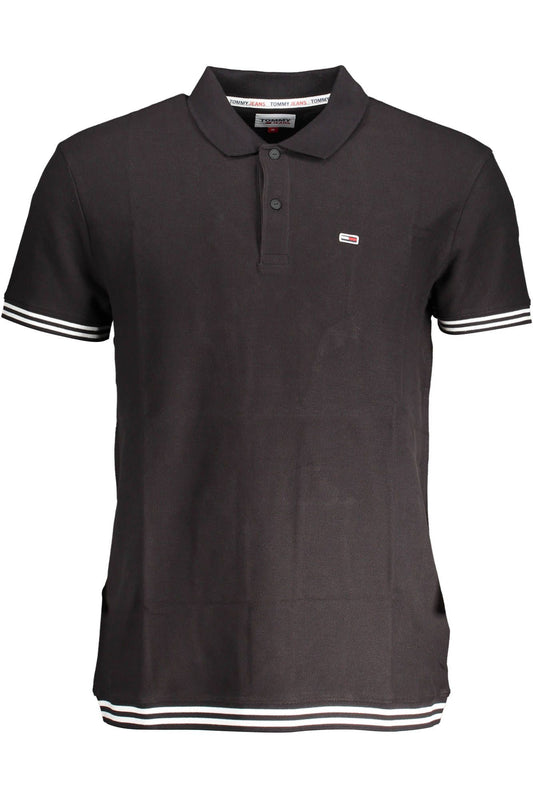 Black Cotton Men Polo Shirt