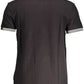 Black Cotton Men Polo Shirt