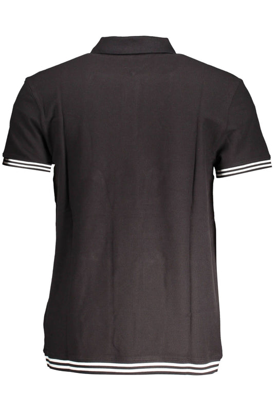 Black Cotton Men Polo Shirt