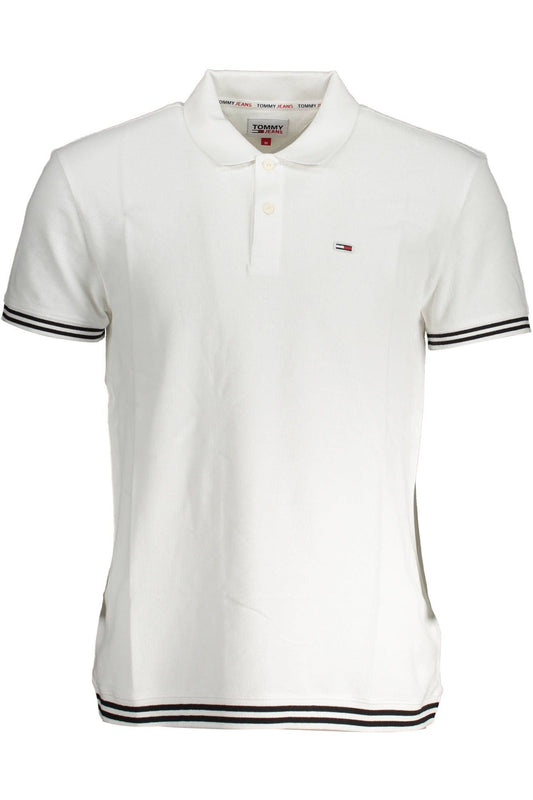White Cotton Men Polo Shirt
