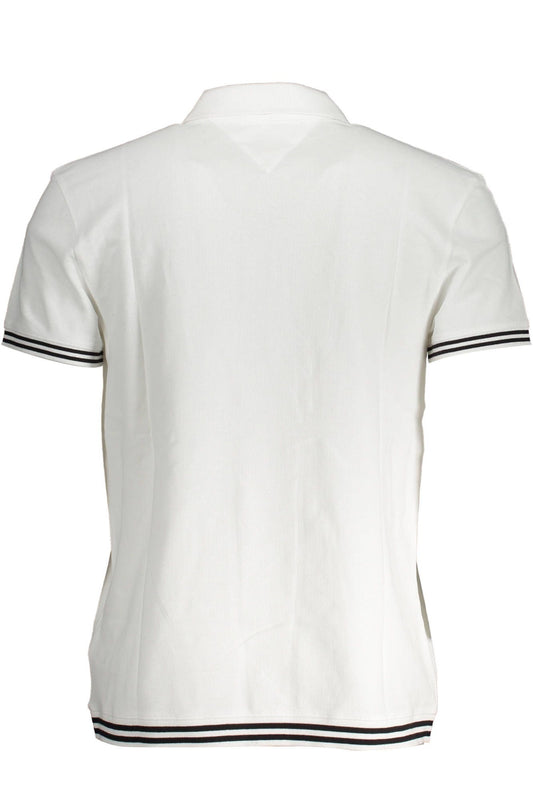 White Cotton Men Polo Shirt