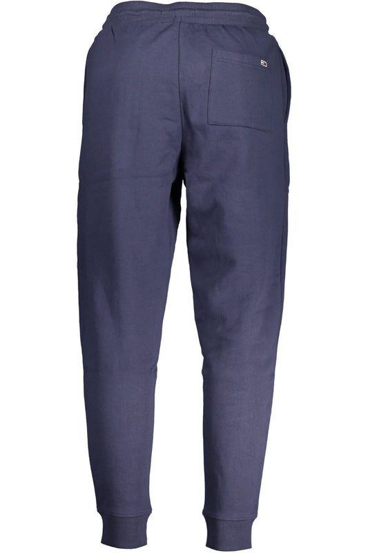 Blue Cotton Men Sporty Pant