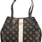 Brown Polyurethane Women Handbag