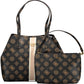 Brown Polyurethane Women Handbag