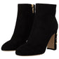 Elegant Suede Ankle Boots with Crystal Embellishment