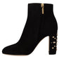 Elegant Suede Ankle Boots with Crystal Embellishment