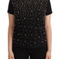 Elegant Embellished Cotton Jersey Tee