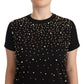 Elegant Embellished Cotton Jersey Tee