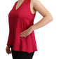 Elegant Red V-Neck Sleeveless Tank Top
