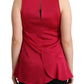 Elegant Red V-Neck Sleeveless Tank Top
