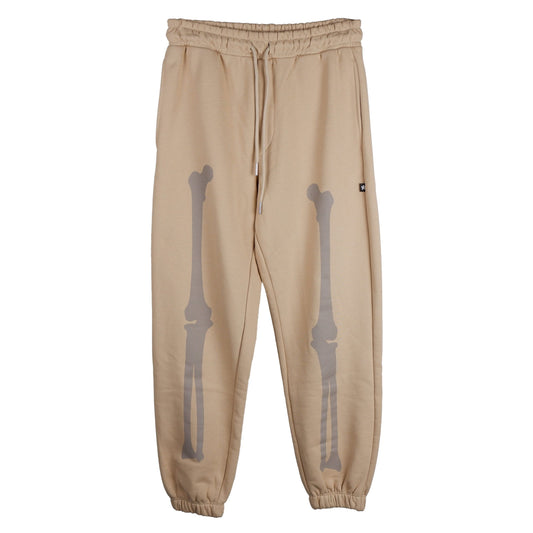 Beige Cotton Men Sweatpant