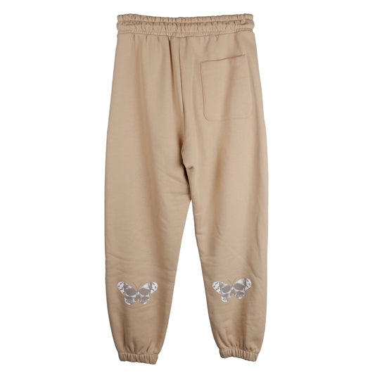 Beige Cotton Men Sweatpant