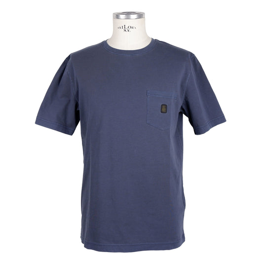 Blue Cotton Men T-Shirt