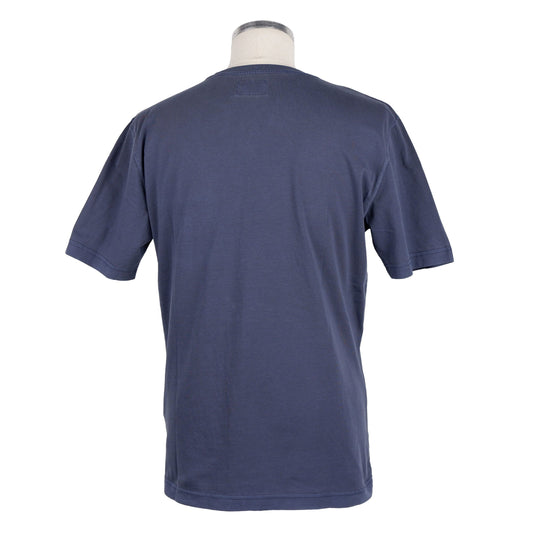 Blue Cotton Men T-Shirt