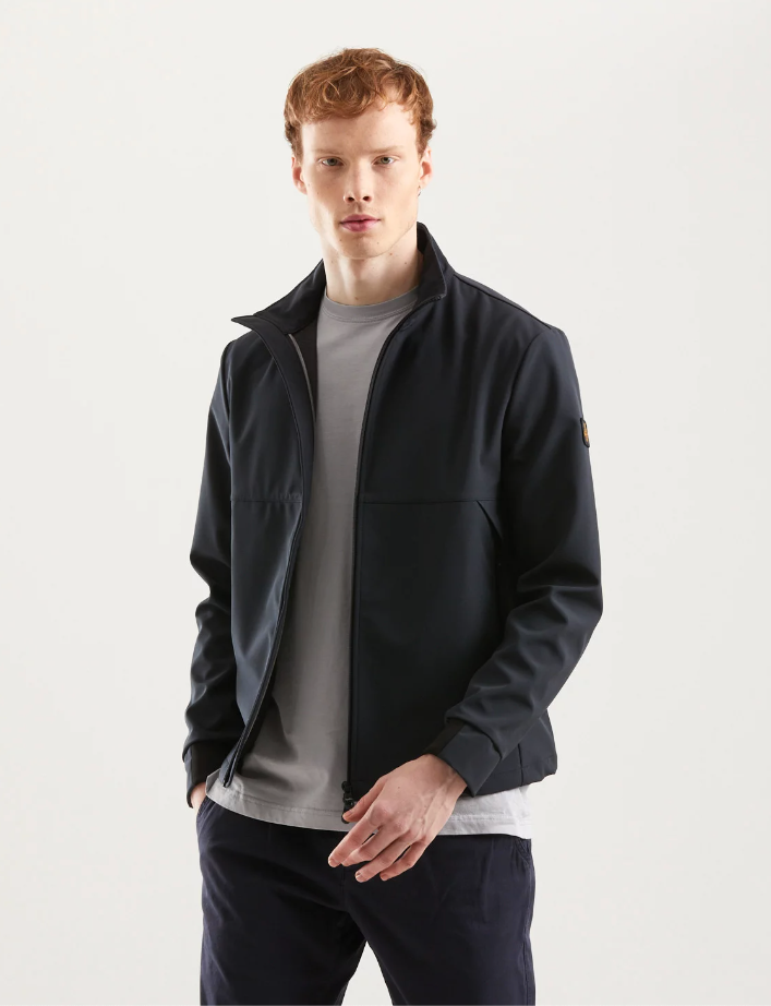 Blue Polyester Men Bomber Jacket