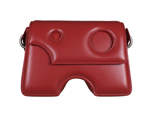 Red Leather Women Crossbody Bag