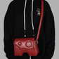 Red Leather Women Crossbody Bag