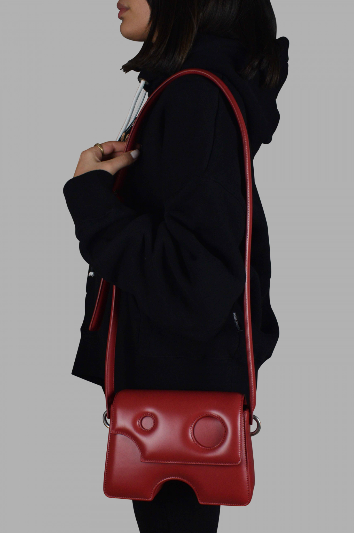Red Leather Women Crossbody Bag