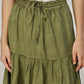 Green Linen Women Skirt