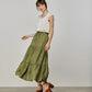 Green Linen Women Skirt