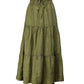 Green Linen Women Skirt