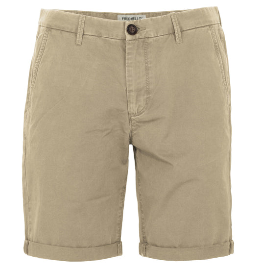 Beige Cotton Men's Bermuda Short