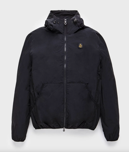 Gray Nylon Men Bomber Jacket