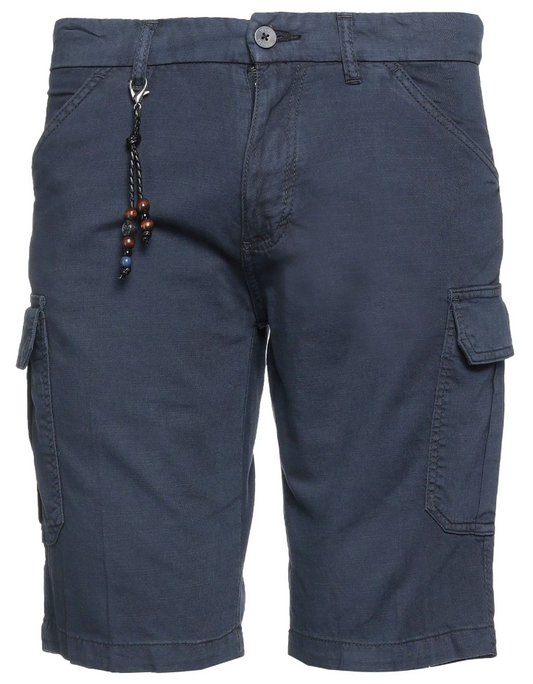Blue Cotton Men Bermuda