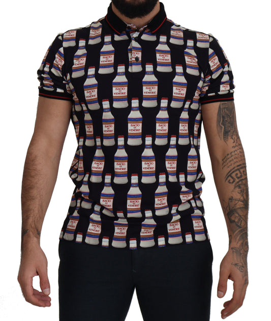 Elegant Black Venus Kiss Polo Tee