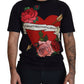Elegant Heart Motif Cotton Tee