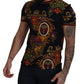 Elegant Black Crewneck Tee with Medal Motif