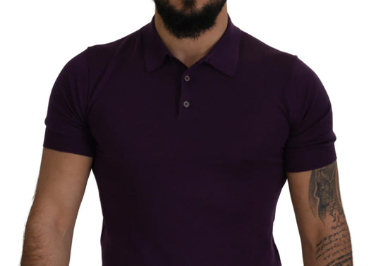 Elegant Purple Cashmere Polo T-Shirt