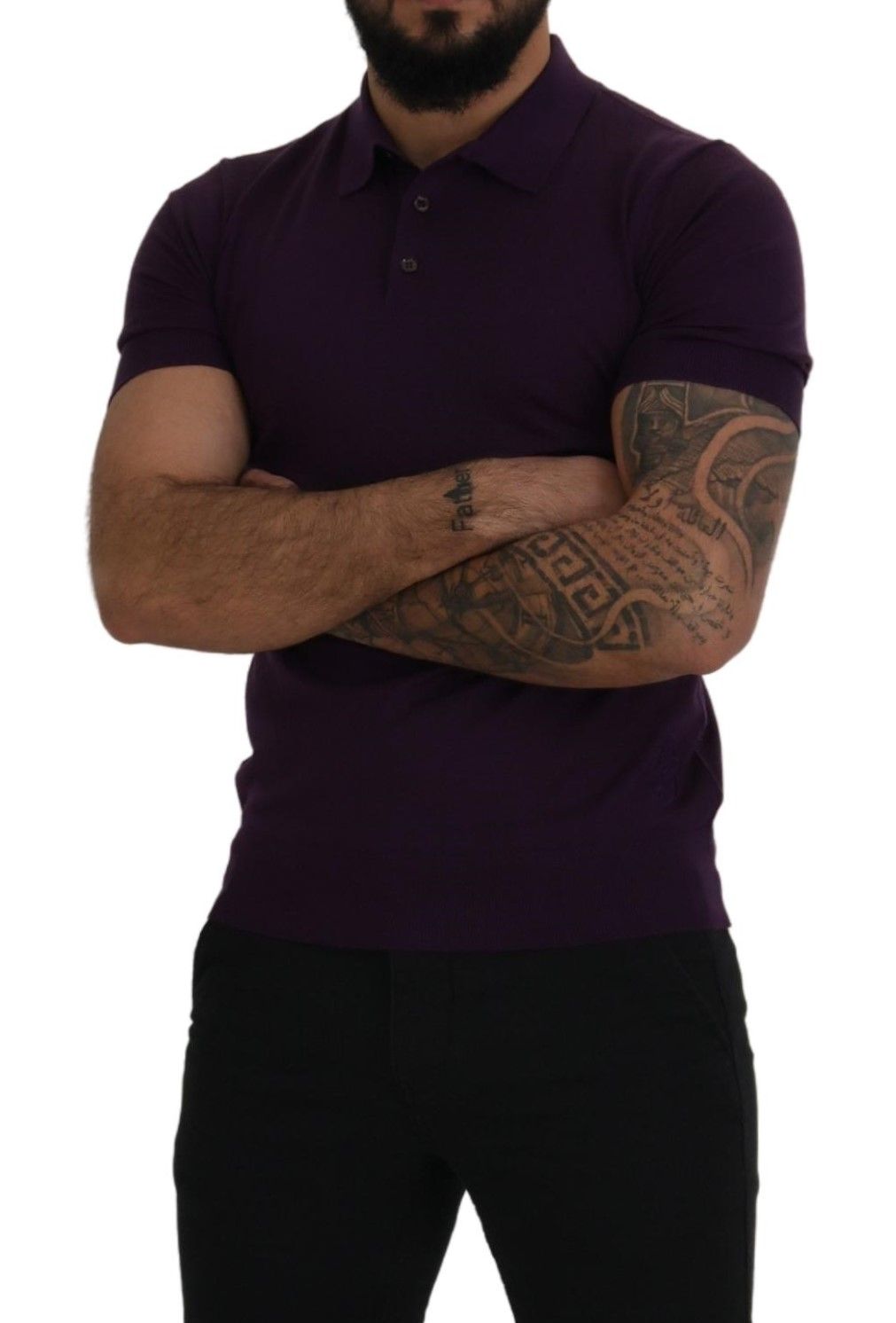 Elegant Purple Cashmere Polo T-Shirt