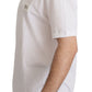 Elegant White Cotton Polo T-Shirt