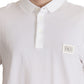 Elegant White Cotton Polo T-Shirt