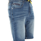 Stylish Cotton Denim Bermuda Shorts with Drawstring