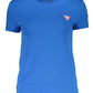 Blue Cotton Women T-Shirt