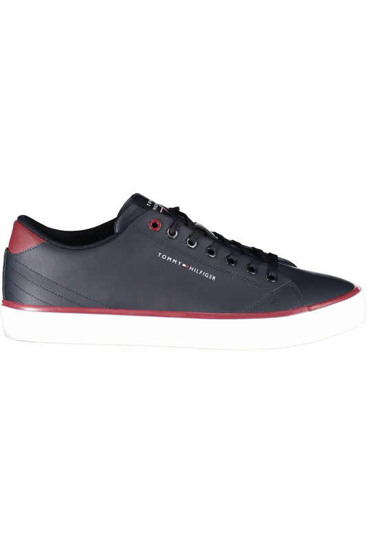 Blue Recycled Polyester Men Sneaker
