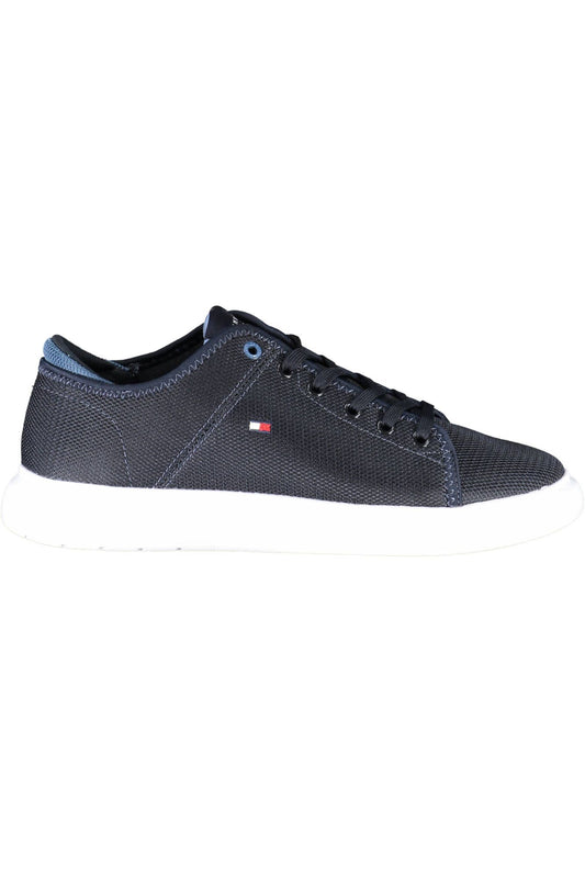Blue Recycled Polyester Men Sneaker