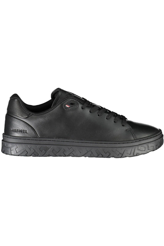 Black Polyester Men Sneaker