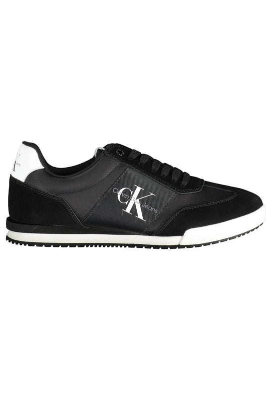 Black Polyester Men Sneaker