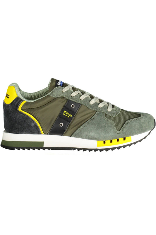 Green Polyester Men Sneaker