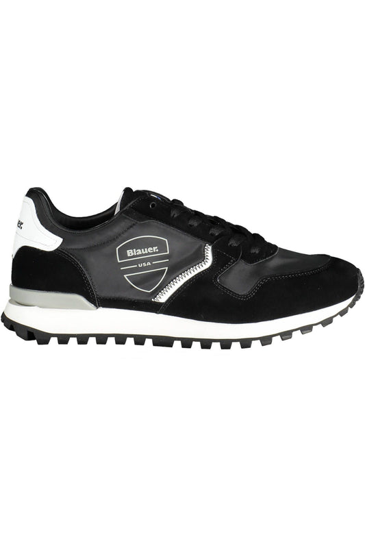 Black Polyester Men Sneaker