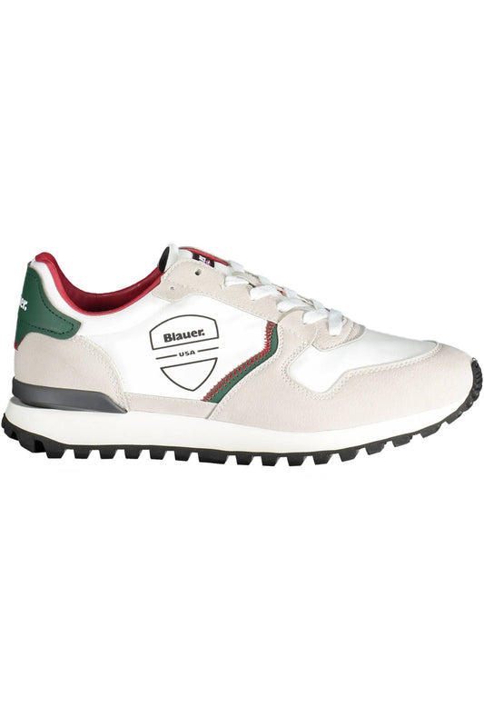 White Polyester Men Sneaker