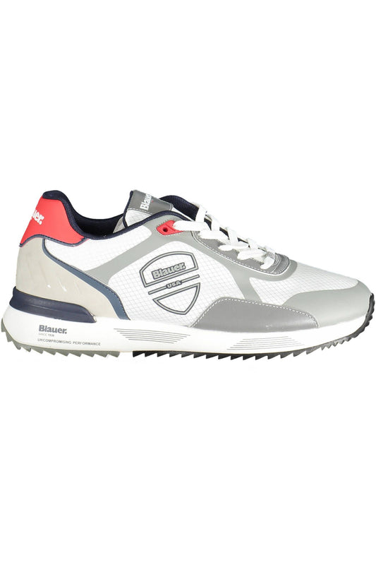 White Polyester Men Sneaker