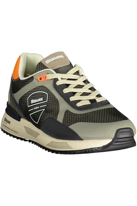 Green Polyester Men Sneaker