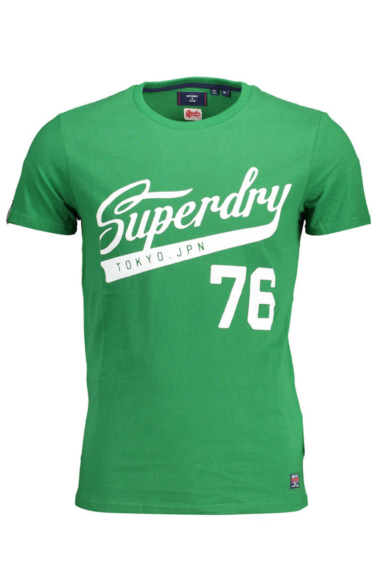 Green Cotton Men T-Shirt