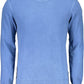 Blue Cotton Men Sweater