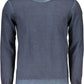 Blue Cotton Men Sweater