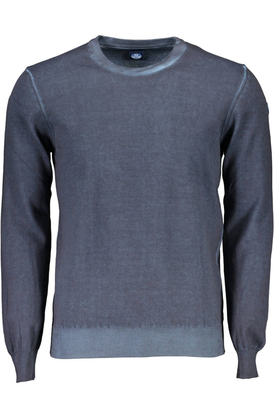Blue Cotton Men Sweater